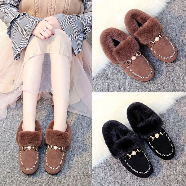 

autumn and winter fashion personality plush shoes outdoor comfortable soft sole leisure cotton boots manufacturers direct sales, Black