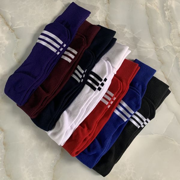 

sports soccer socks with towel bottom medium-length youth sweat absorbent breathable knee-high football sock wholesale, Black