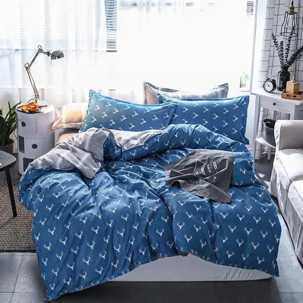 

bedding sets solstice home textile nordic deer sets boy linen 3/4pcs duvet cover pillowcase sheet king  twin size mz52