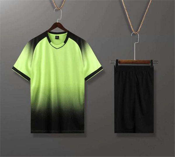 

060 fashion team blank soccer jerseys sets,2020 new custom soccer uniform,training running soccer wears short sleeve running with shorts 112, Black