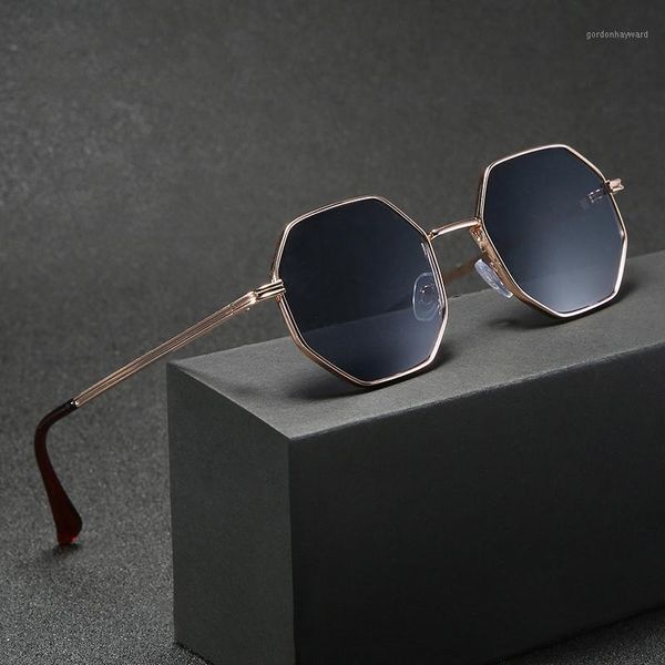 Sonnenbrille Männer Vintage Octagon Metall Für Frauen Goggle Sonnenbrille Damen Gafas De Sol