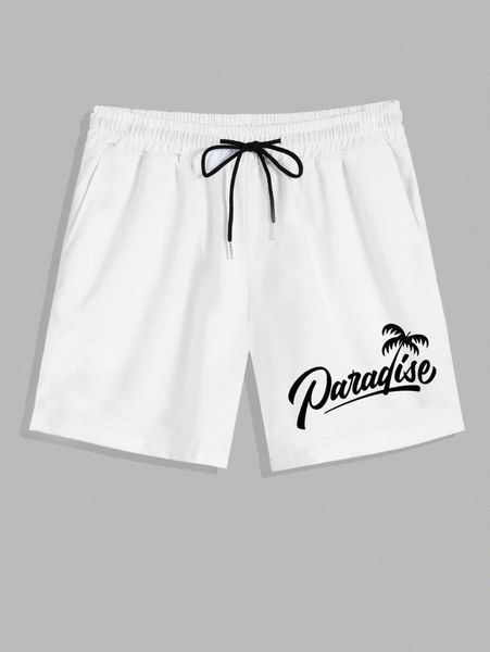 

romwe guys letter graphic shorts b4if#, Black