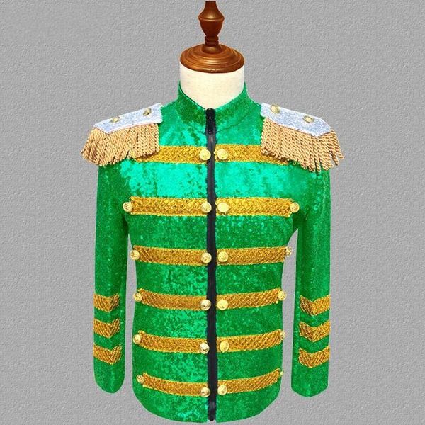 

men's jackets court costume male personality tide stage nightclub bar dj sequins suit coat european style plus size s-3xl, Black;brown