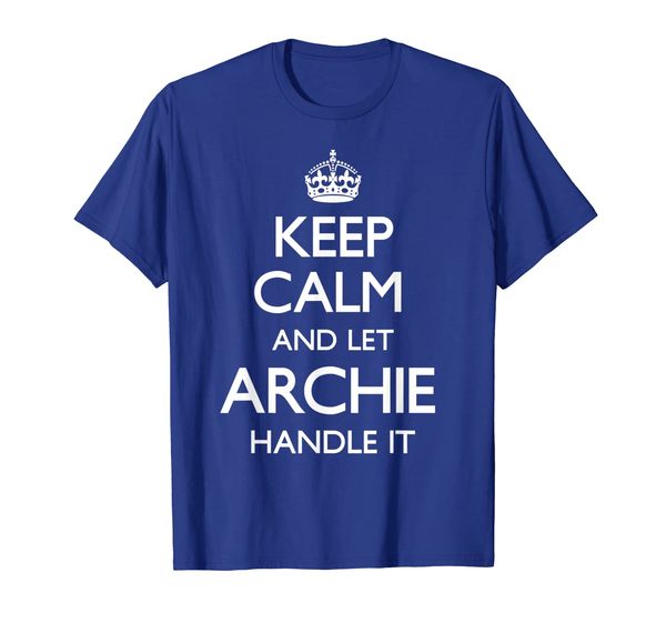 

archie name keep calm family first last funny t-shirt, White;black