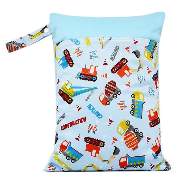 

cloth diapers trolley hanging bag baby outing diaper storage pocket with double zipper waterproof detachable handbag portable color printing