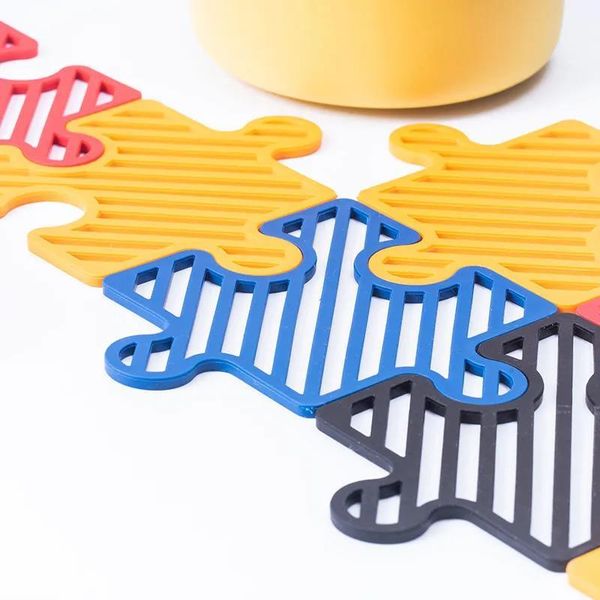 

mats & pads 4pcs creative korea silicone kitchen tableware mat patchwork heat resistant pot holder table placemat bowl dishes