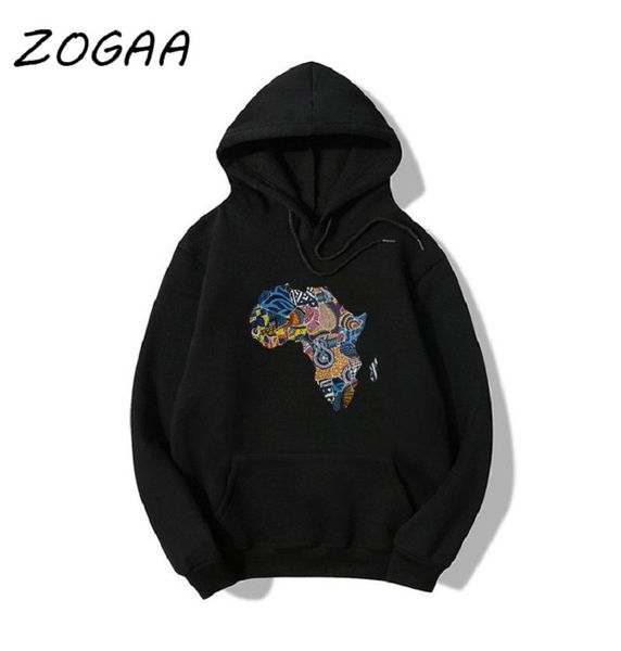 

men's hoodies & sweatshirts zogaa hooded sweatshirt youth trend printing harajuku thickened black casual streetwear