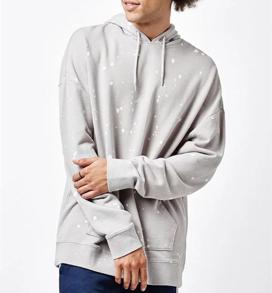 

men's hoodies & sweatshirts splashing paint hip hop streetwear hoodie french terry for men, Black