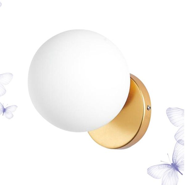 

modern bedside wall light creative round decorative lamp stylish household corridor for home (golden)