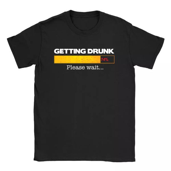 

getting drunk mens t-shirt funny joke drinking beer gift for dad, White;black