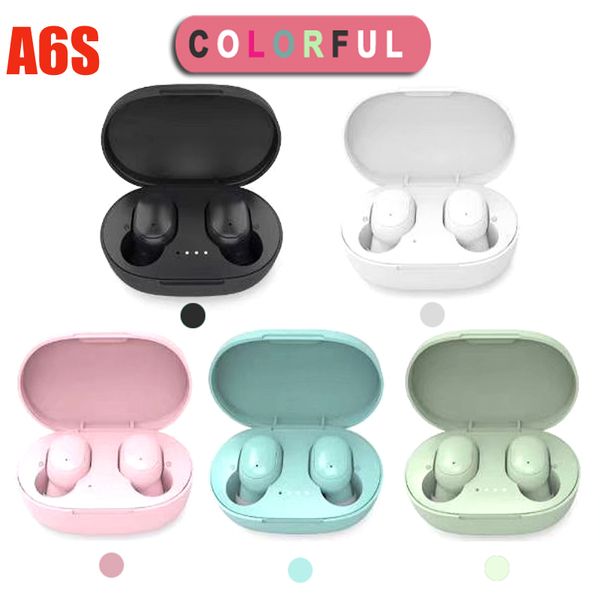 

a6s tws headphone bluetooth 5.0 wireless earbuds life waterproof headset earphone with mic for all goophone