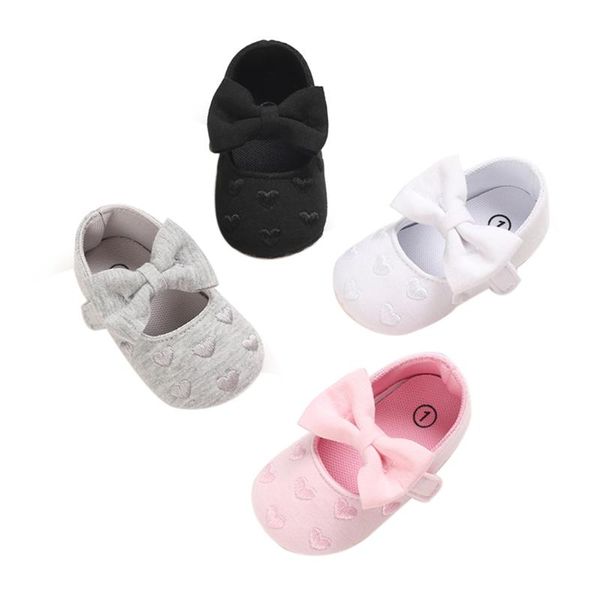 

first walkers infant baby girl princess walker shoes anti-slip soft sole heart print mary jane flats cute bow prewalker 0-18m