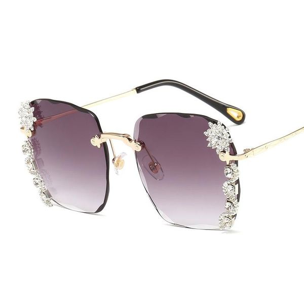 

sunglasses fashion woman's rimless 2021 luxury rhinestone sun glasses vintage shades for female holiday eyeglasses eyewear, White;black