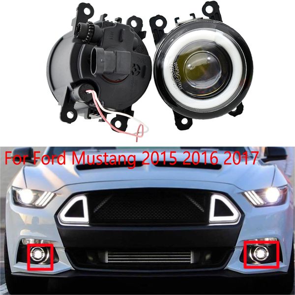 

2pcs led with lens fog lights for ford mustang 2015-2017 lf10-s lamp drl daylights headlights car accessories