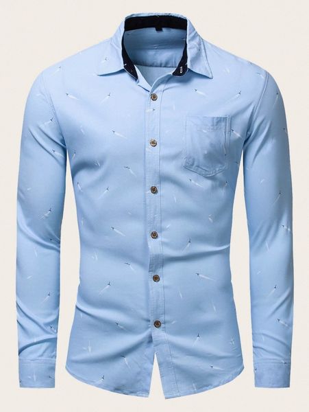 

men feather print pocket shirt i7ow#, White;black