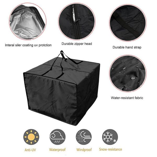 

storage bags 210d patio furniture seat cushions bag water resistant zippered opening seals with 2 reinforced padded handles