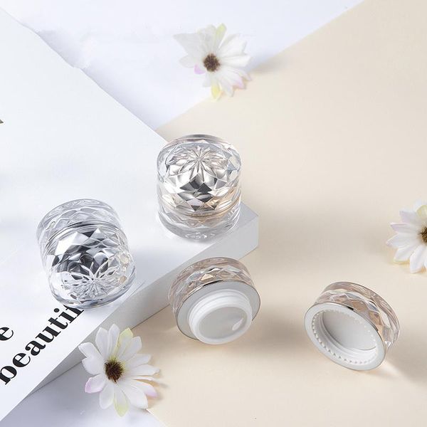 

storage bottles & jars 7g mini acrylic diamond empty makeup jar pot refillable sample face cream eye cosmetic packing container