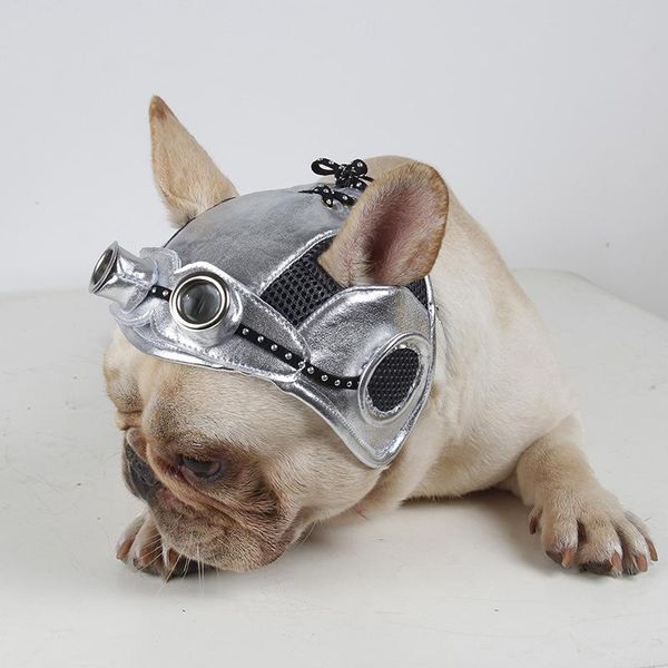 

dog apparel 1pc silver black adjustable open ear vintage style retro pilots pet caps cat hat pets birthday party festival cap decor
