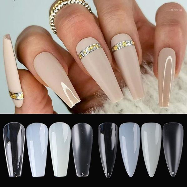 

set full cover fake nails coffin stiletto with glue matte nature press on ultra-thin false nail tips builder for manicure be18531