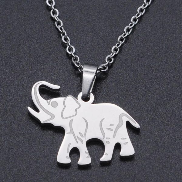 

pendant necklaces elephant stainless steel charm necklace for women dainty drop fashion jewelry accept oem order, Silver