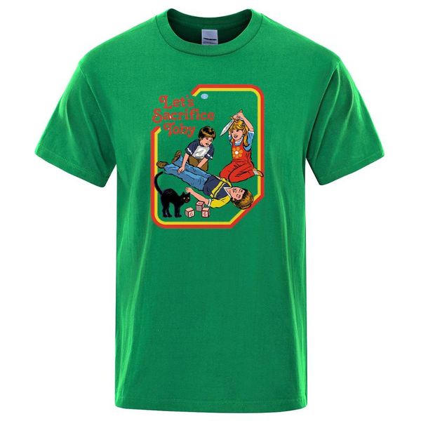 

men's t-shirts let's sacrifice toby art print t-shirt for men fashion quality tshirts harajuku retro short sleeve funny oversize m, White;black