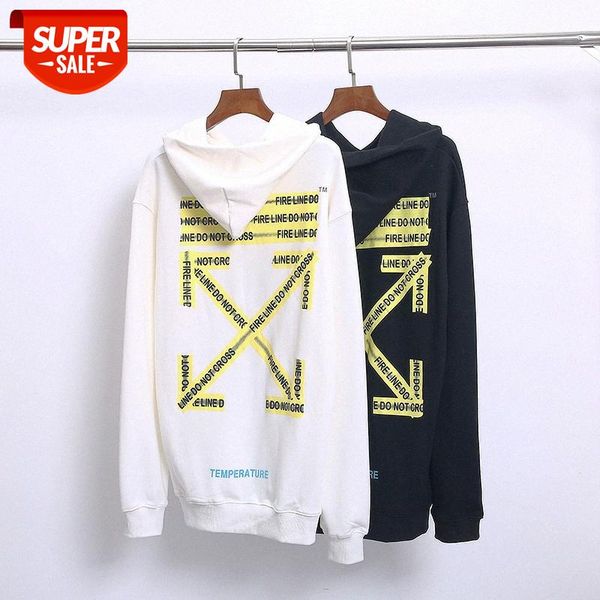 

yellow cordon ow arrow men's and women's hooded sweater european version large size loose couple pullover hoodie jacket #xr0x, Black