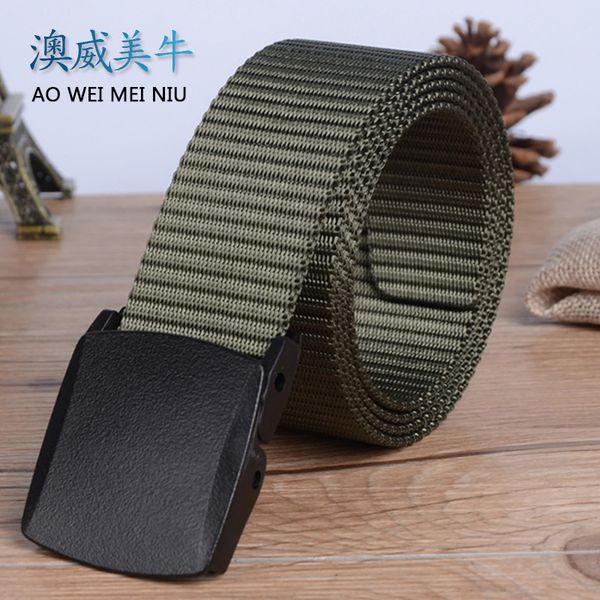 

durable fashion the felt korean fashion casual canvas belt smooth buckle men's versatile student, Black;brown