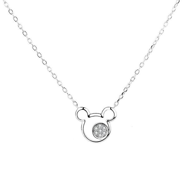 

cartoon mouse necklace sterling silver simple fashion pendant gift jewelry chains