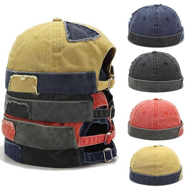 

men women hat cap casual docker sailor mechanic brimless washed hole fashion 2021 beanies