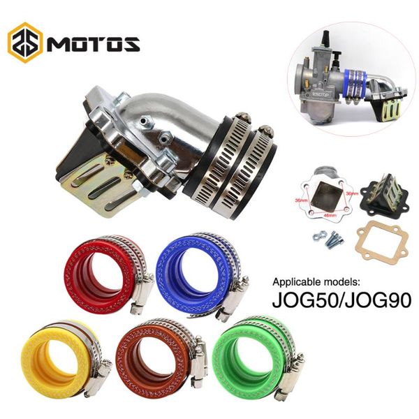 

motos jog50 jog90 modified manifold intake pipe + interface carburetor for scooters pwk pe koso jog 50 90 motorcycle fuel system