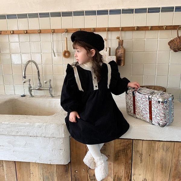 

lace baby girls winter spring cotton warm jacket plus velvet dress long sleeve thicken formal kids outwear girl's dresses, Red;yellow