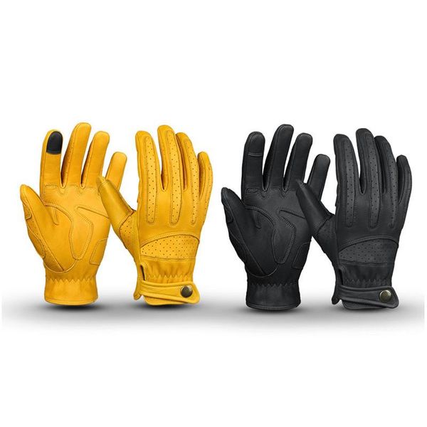 

pair of motorcycle gloves touch screen wear-resistant cross-country mountain bike racing cycling, Black