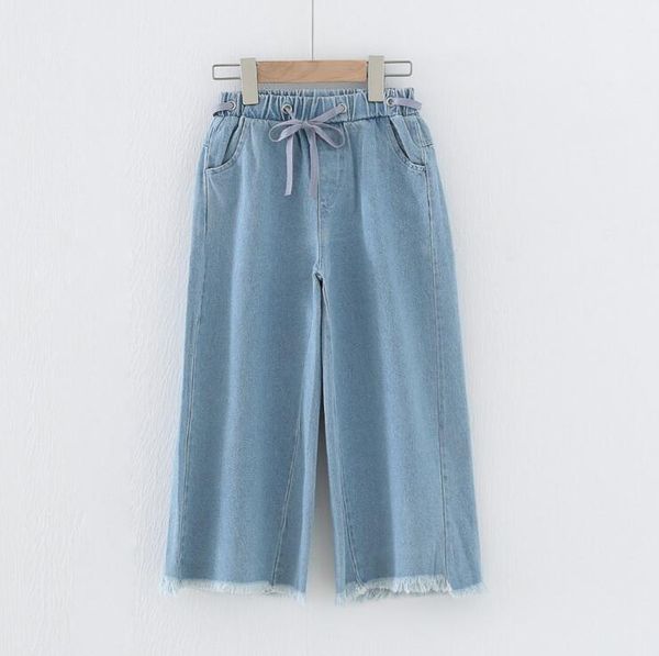 

jeans 2021 wholesale girls denim wide pants fashion autumn jean 5-10t b419, Blue
