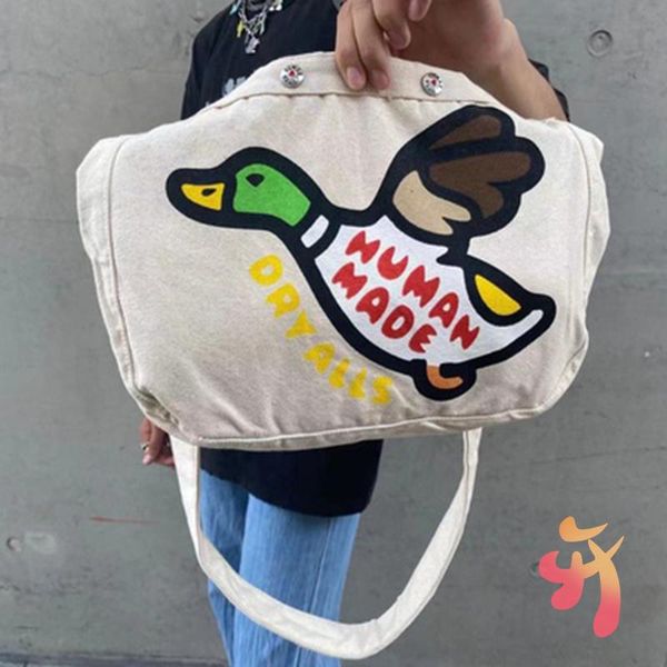 

backpack human made crossbody bag 21aw duck canvas couple retro men's women's high street fashion casual