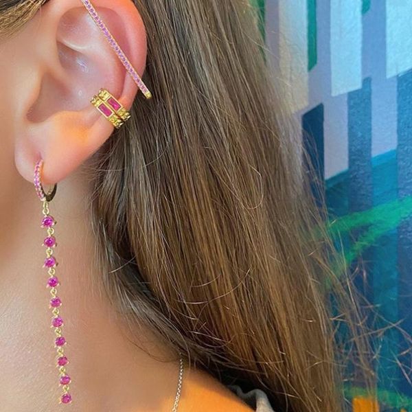 

stud 925 sterling silver snake clip micro pave cz green eye stunning fashion earring for women gold filled animal climber ear jewelry, Golden;silver