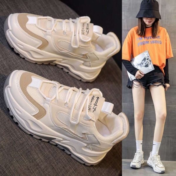 

casual shoes daddy shoes women's 2021 new 21-2 spring and summer mesh autumn versatile sports d83i, Black