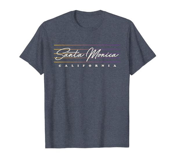 

santa monica shirt nostalgic retro style california t-shirt, White;black