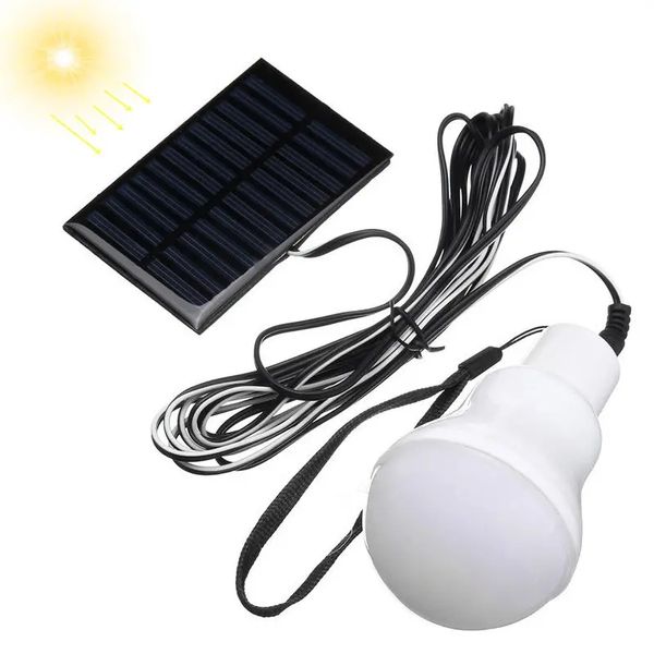 

portable 1w 6v 12 led solar power rechargeable bulb light outdoor camping lantern yard lamp