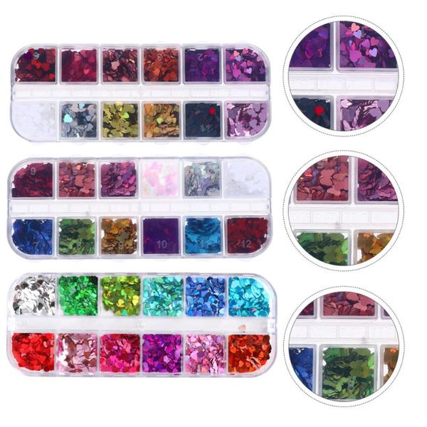 

nail glitter 3 boxes delicate sequins art stickers irregular decor, Silver;gold