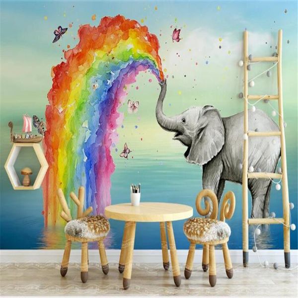 

wallpapers milofi1 nordisk minimalistisk sÃ¸t elefant akvarell barnehus bakgrunnsvegg