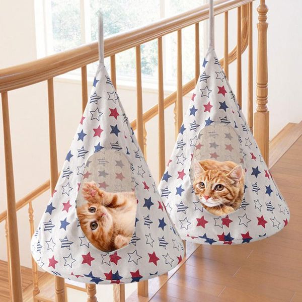 

pet kitten house cone shaped breathable cats hammock tent cages supplies cat mat bed kat home accessories kattenmand beds & furniture