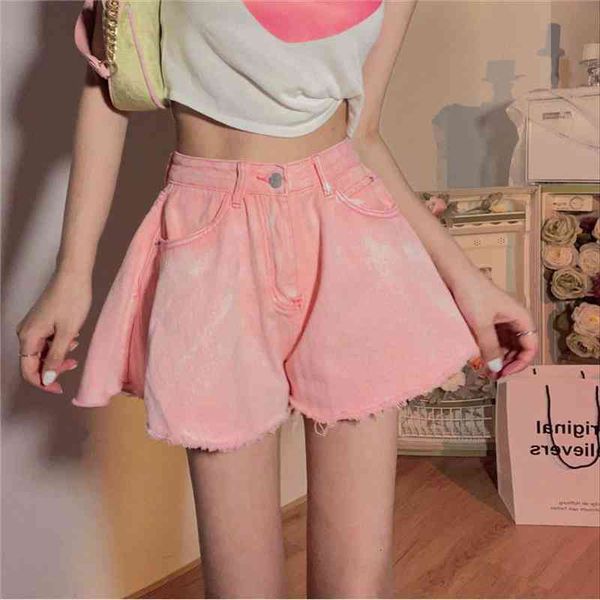 

all match high waist pink womens jean blue zipper fly denim shorts women summer fashion casual elegant simple retro