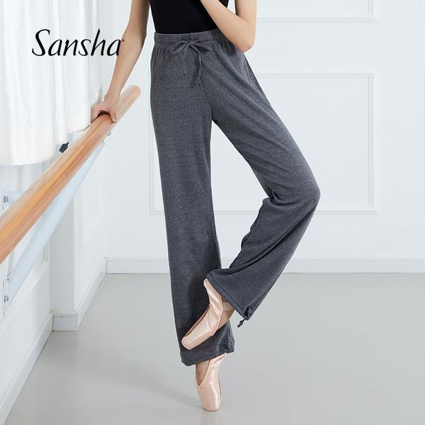 

sansha warm ballet dance pants autumn winter lace up comfortable loose straight-leg sweat trousers yoga dancewear kh0101p stage wear, Black;red