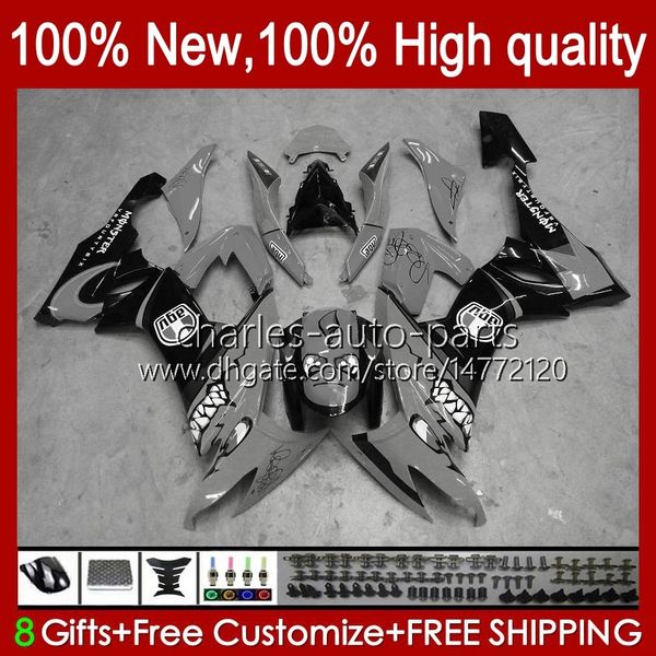 Motorradkörper für KAWASAKI Grey Shark NINJA ZX 10R ZX10 10 R 1000 CC ZX10R 08 09 10 Karosserie 56No.200 ZX1000 C 1000CC ZX-10R 2008 2009 2010 ZX1000C 2008-2010 Verkleidung