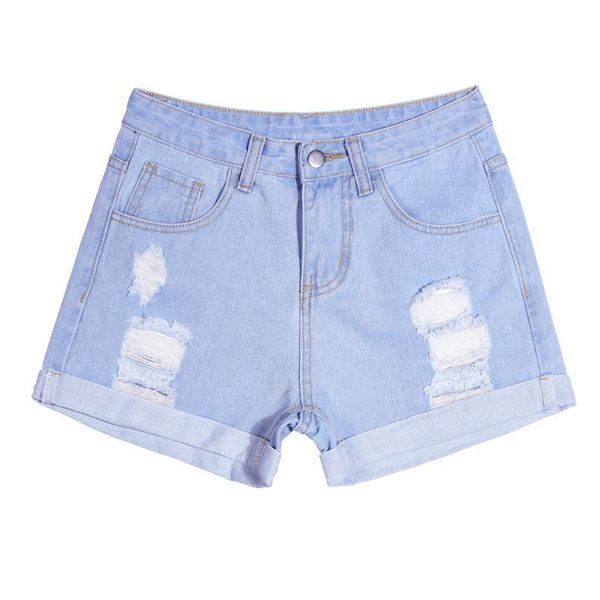 

women's jeans missky women shorts shredded crimping high waist loose wide leg summer denim pants for female 2021, Blue