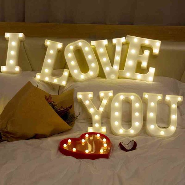 

ins26 english letters led net red proposal decorative modeling small night lamp