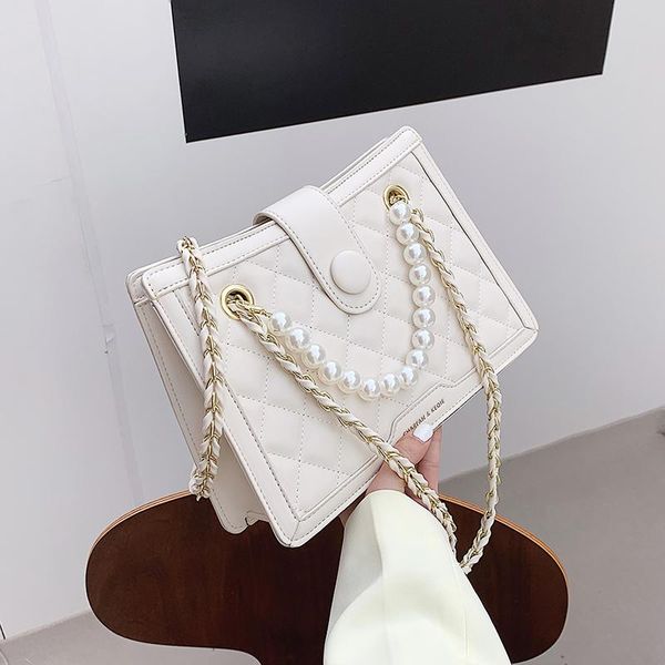 

evening bags tote designer crossbody lingge pu leather for women 2021 mini chain shoulder handbags summer travel purses