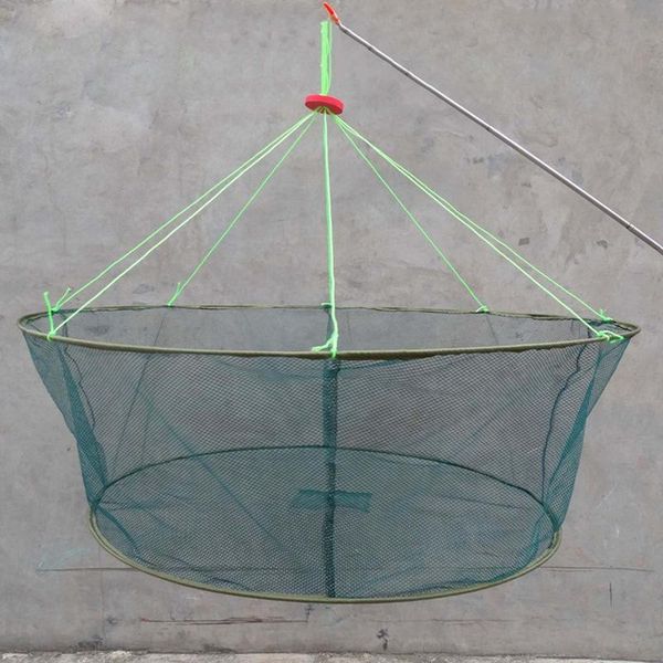 

foldable drop fishing landing net crayfish catcher casting network mesh for fish trap/cage prawn bait crab shrimp netting small accessories