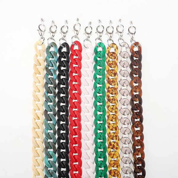 

2021 multi-color wide simple casual glasses chain sunglasses accessary