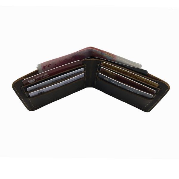 

wallets short men deep brown wallet genuine leather solid purse1, Red;black